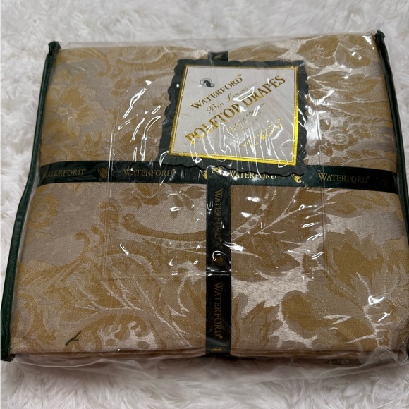 New Waterford Gold and Cream Poletop Drapes